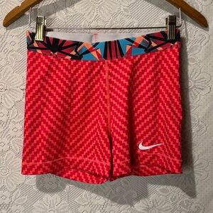 Nike pro shorts with a fun pattern
